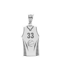 Gold Personalized Basketball Jersey Engravable Name & Number Sports Pendant Necklace