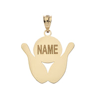 Personalized Engravable Gold Bowling Pins and Ball Charm Necklace With Your Name(Available in Yellow/Rose/White)