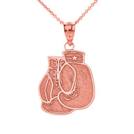 Personalized Engravable Gold Boxing Gloves Charm Necklace with Your Name(Yellow/Rose/White)