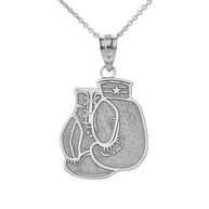 Personalized Engravable Gold Boxing Gloves Charm Necklace with Your Name(Yellow/Rose/White)