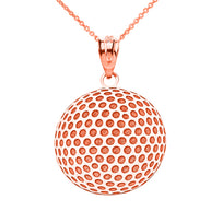 Personalized Engravable Gold Golf Ball Pendant Engraved with Your Name(Available in Yellow/Rose/White)