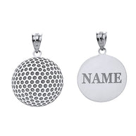 Personalized Engravable Gold Golf Ball Pendant Engraved with Your Name(Available in Yellow/Rose/White)