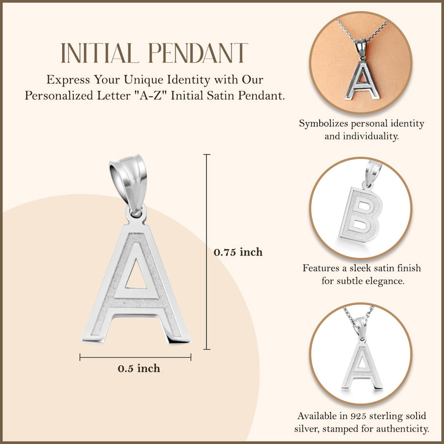 .925 Sterling Silver Personalized Letter 