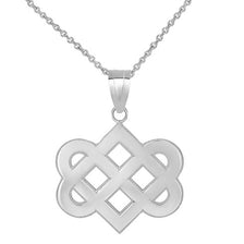 .925 Sterling Silver Irish Celtic Infinity Heart Love Knot Milgrain Pendant Necklace