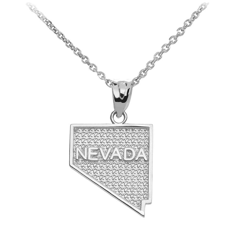 Gold Nevada State Map Pendant(Available in Yellow/Rose/White Gold)