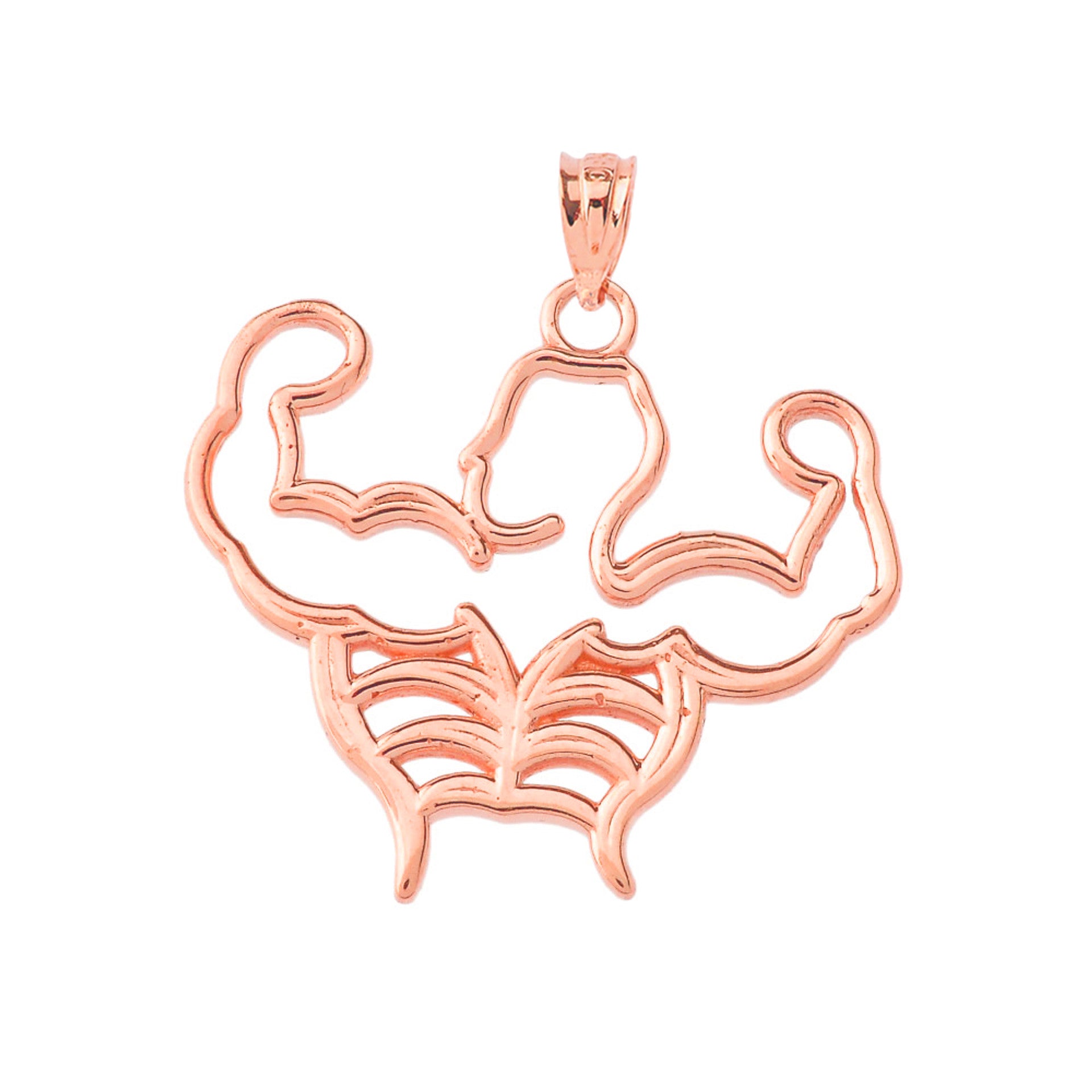Gold Body Building Muscle Man Pendant Necklace (Available in Yellow/Rose/White Gold)