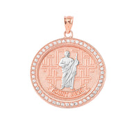 Gold Religious Patron Saint Helena Oval Medallion Pendant Necklace (Available in Yellow/Rose/White) (Copy)