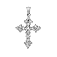 Diamond Cross Pendant Necklace in Sterling Silver