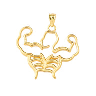 Gold Body Building Muscle Man Pendant Necklace (Available in Yellow/Rose/White Gold)