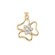 Three Leaf Clover Pendant in Gold (Yellow/Rose/White)