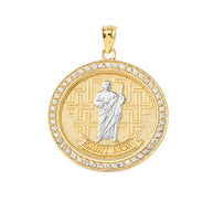 Gold Religious Patron Saint Helena Oval Medallion Pendant Necklace (Available in Yellow/Rose/White) (Copy)