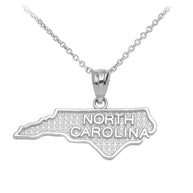 Gold North Carolina State Map Pendant Necklace(Available In Yellow/Rose/White Gold)