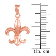 Gold Fleur-de-Lis Charm Pendant Necklace(Available in Yellow/Rose/White)