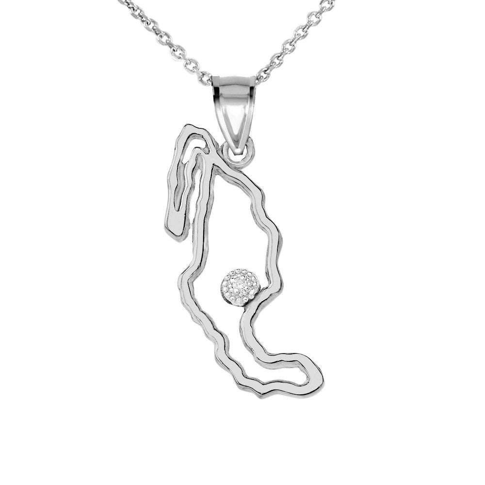 Gold Diamond Mexico Map Pendant Necklace (Available in Yellow/Rose/White Gold)