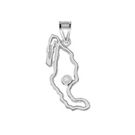 Gold Diamond Mexico Map Pendant Necklace (Available in Yellow/Rose/White Gold)