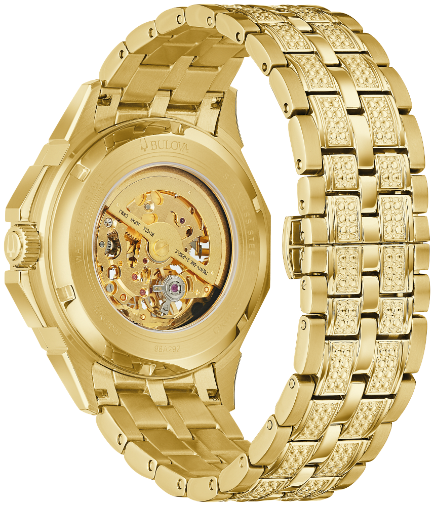 Bulova 98A292 Octava Crystal Accents Gold Dial Men's Watch