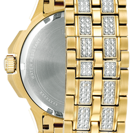 98C126 Bulova Crystal Silver Dial Gold-Tone Men's Watch