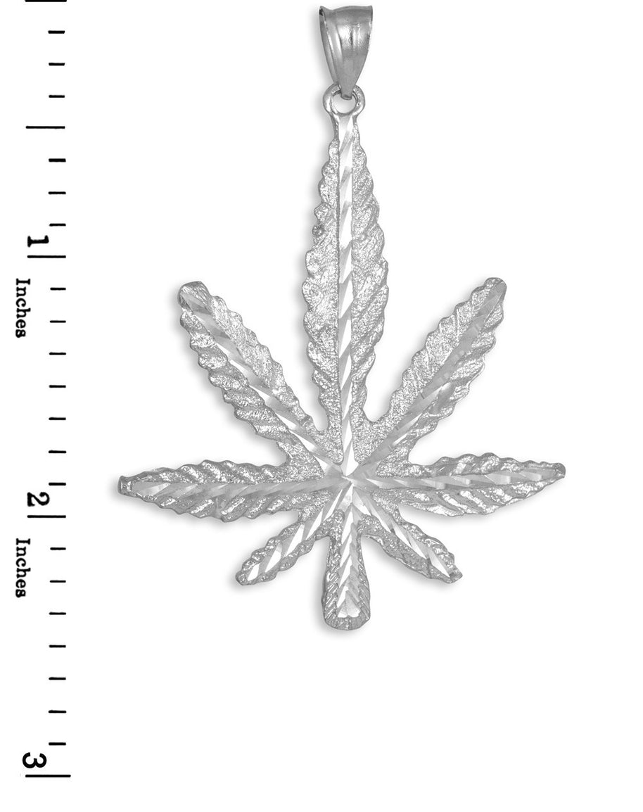 Silver Marijuana Leaf Cannabis Pendant