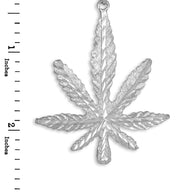 Silver Marijuana Leaf Cannabis Pendant