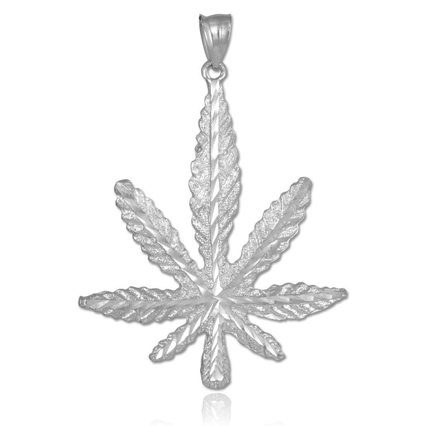 Silver Marijuana Leaf Cannabis Pendant