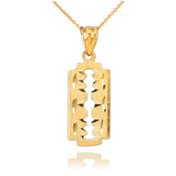 Solid Gold Razor Blade Pendant Necklace (Available in Yellow/Rose/White Gold)