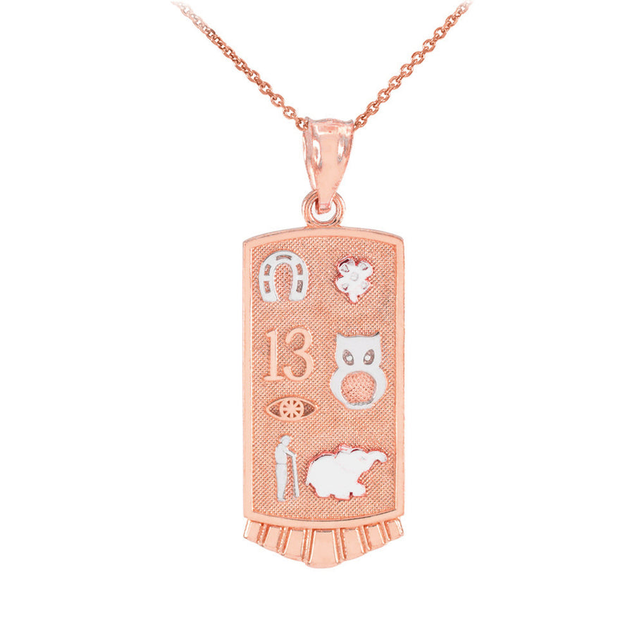 Solid Gold Lucky Pendant Necklace (Available in Yellow/Rose/White Gold)