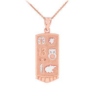 Solid Gold Lucky Pendant Necklace (Available in Yellow/Rose/White Gold)