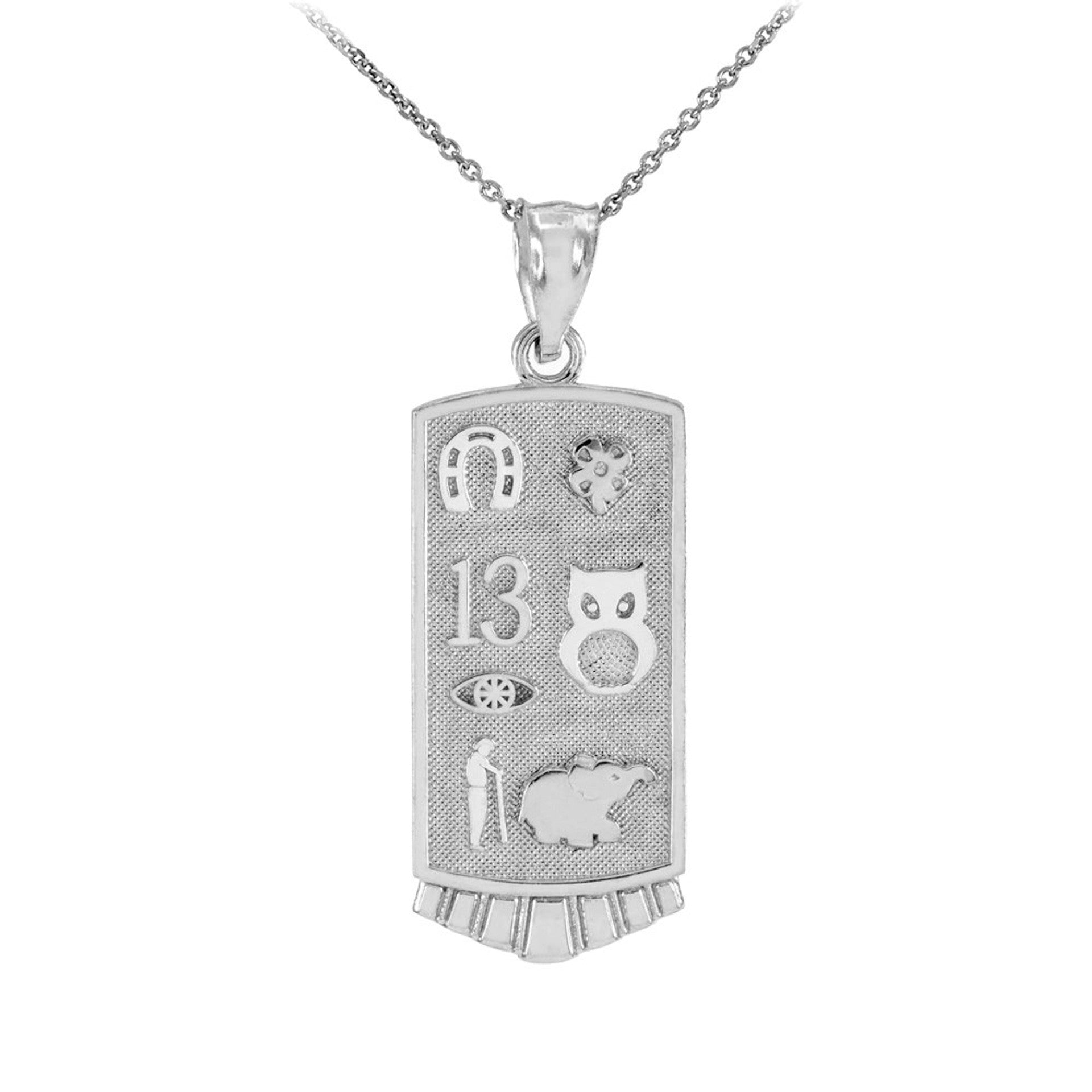 Solid Gold Lucky Pendant Necklace (Available in Yellow/Rose/White Gold)