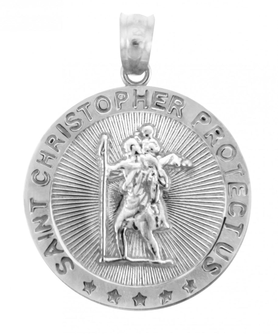 St. Christopher Sterling Silver Coin Pendant Necklace