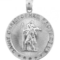 St. Christopher Sterling Silver Coin Pendant Necklace