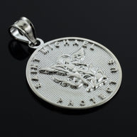Saint Michael Silver Coin Pendant Necklace