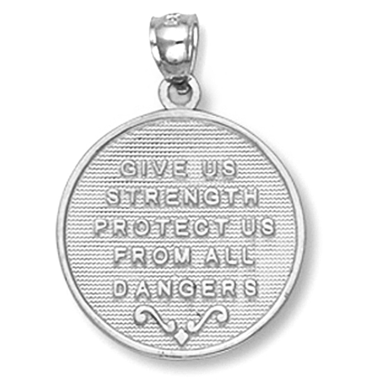 Sterling Silver Saint George Coin Pendant Necklace
