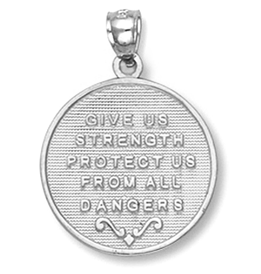 Sterling Silver Saint George Coin Pendant Necklace