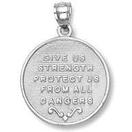 Sterling Silver Saint George Coin Pendant Necklace