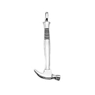Sterling Silver Oxidized Large Hammer Pendant Necklace