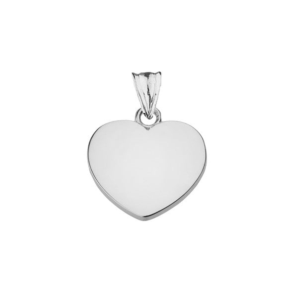 Solid Gold Simple Heart Pendant Necklace (Yellow, White and Rose)