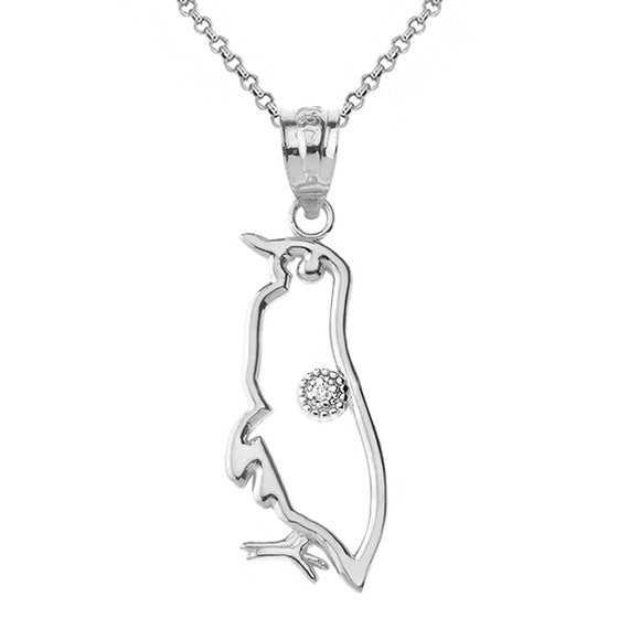 Gold Diamond Penguin Pendant Necklace (Available in Yellow/Rose/White Gold)
