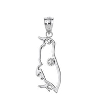 Gold Diamond Penguin Pendant Necklace (Available in Yellow/Rose/White Gold)