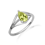 .925 Sterling Silver Round Beaded Cubic Zirconia Birthstone Ring