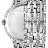 96L243 Bulova Crystal Silver Dial Stainless Steel Ladies Watch