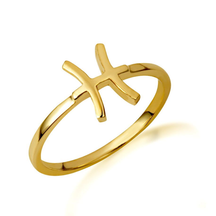 Gold Personalized Zodiac Sign Band Ring (Available in Yellow/Rose/White Gold)