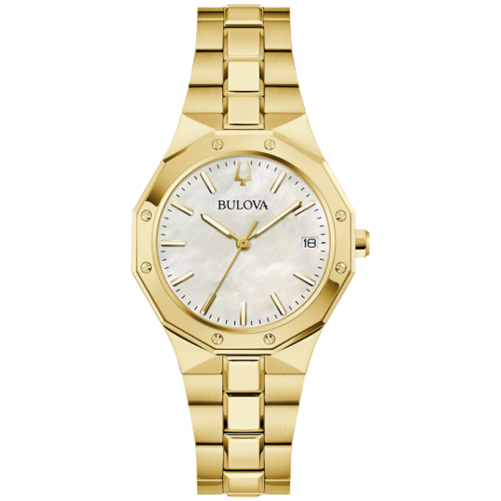 Bulova 97M119 Prestige Gold Tone MOP Dial Ladies Watch