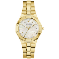 Bulova 97M119 Prestige Gold Tone MOP Dial Ladies Watch