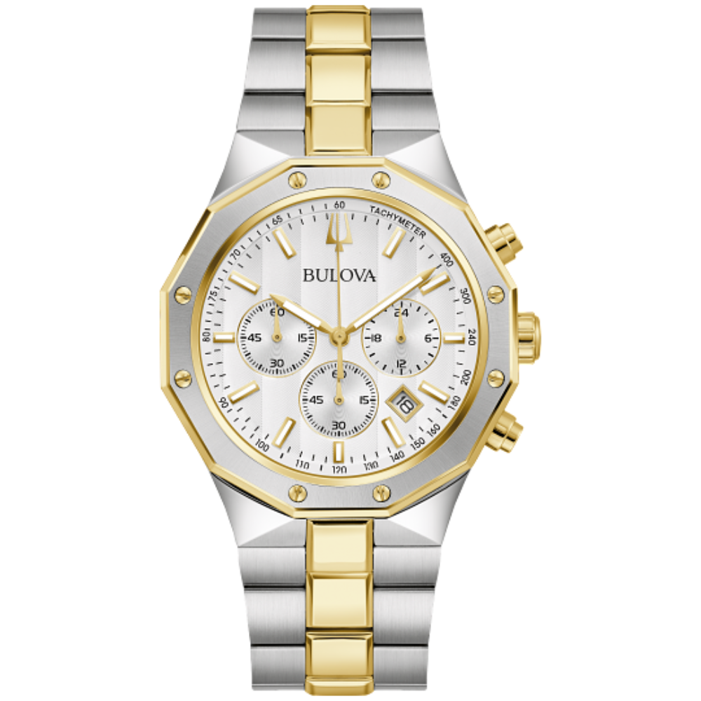 98B450 Bulova Prestige Chronograph White Dial Men's Watch