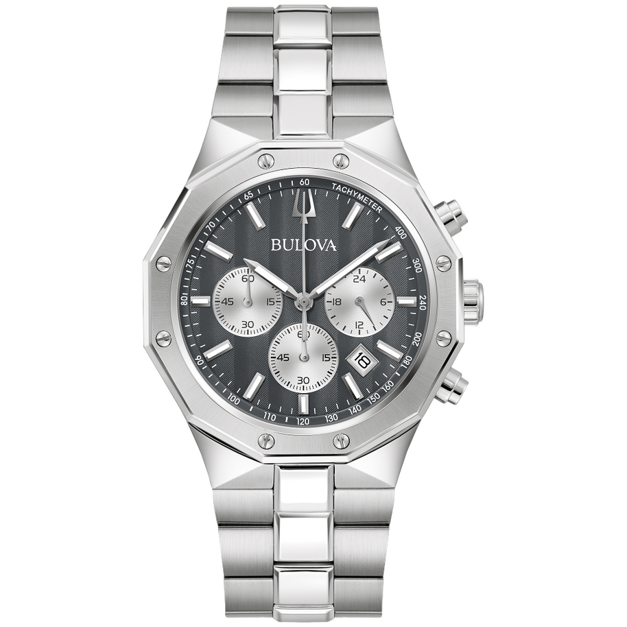 Bulova 96B459 Prestige Classic Chronograph Silver Tone Men's Watch