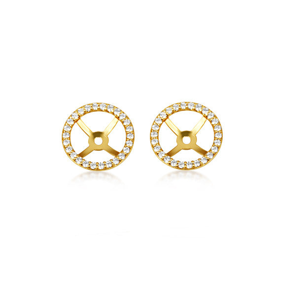 14K Gold Lab Grown Diamond Round Halo Earring Jacket Studs (Available in Yellow/Rose/White Gold)