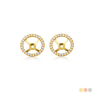 14K Gold Lab Grown Diamond Round Halo Earring Jacket Studs (Available in Yellow/Rose/White Gold)