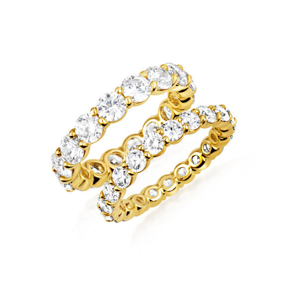 14K Gold Lab Grown Diamond Pave Set Band Ring (Available in Small/Large & Yellow/Rose/White Gold)