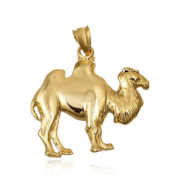 Gold Desert Camel Pendant Necklace (Available in Yellow/Rose/White Gold)