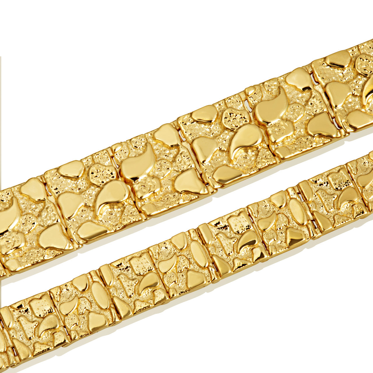 Solid Gold Heavy Nugget Bracelet (Available in Small/Large & Yellow/Rose/White Gold)